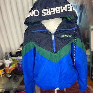 Pullover Windbreaker jacket Blue/Green